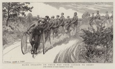 Cyclistes aveugles en route de Londres à Derby - Charles J. Staniland